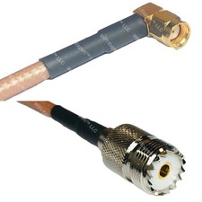 RG400 RP-SMA MALE ANGLE to SO239 UHF Female RF Cable FAST-SHIP LOT
