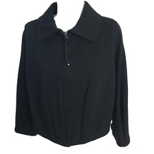 Sportmax Maxmara Black Wool Blend Blazer Cropped Jkt Women Size Us M Lined Italy