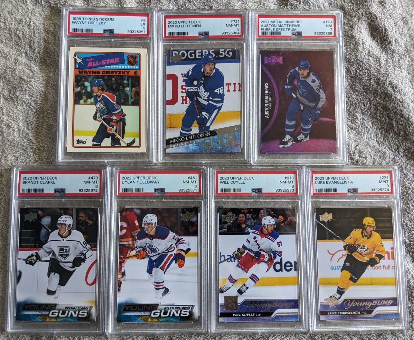 PSA Graded Hockey Cards Lot Wayne Gretzky Auston Matthews Young Guns view 1