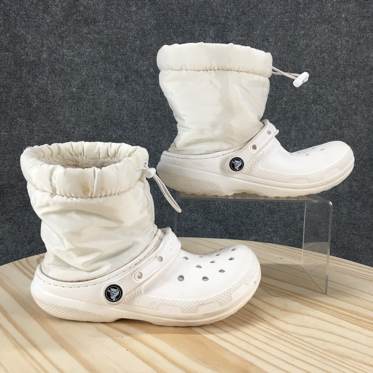 Crocs Boots Mens Womens Classic Lined Neo Puff Winter White Faux Fur  206630