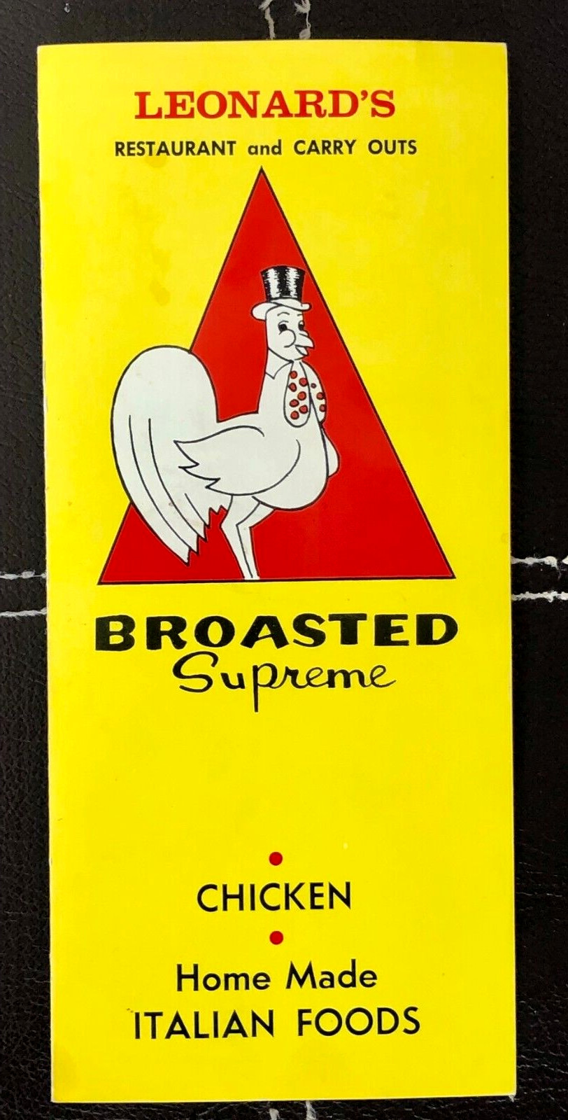 West Chicago Illinois Vintage Menu Leonard's Restaurant Roosevelt