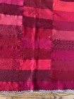 CRISPINA FFRENCH HANDMADE WOOL Sewn Red Purple Green Trim BLANKET THROW Upcycle — photo 7