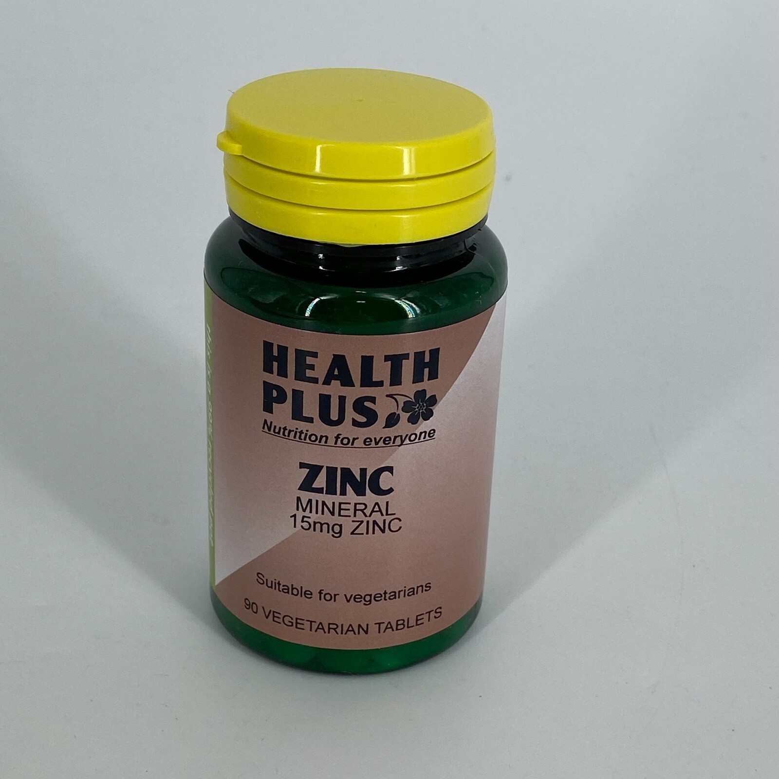 Health Plus Zinc 15mg Mineral Supplement - 90 Tablets VEGAN BBE 02/28