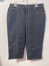 GLORIA VANDERBILT 14 Original Flattering Jean Amanda Capri blue denim stretch