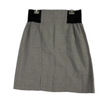 VTG Houndstooth Pencil Skirt Womens L Black White Retro 90s Elastic Sides USA
