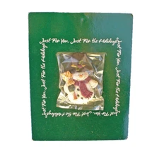 American Greetings PIN Christmas Vintage SNOWMAN with BROOM 1980s Tac Brooch NEW