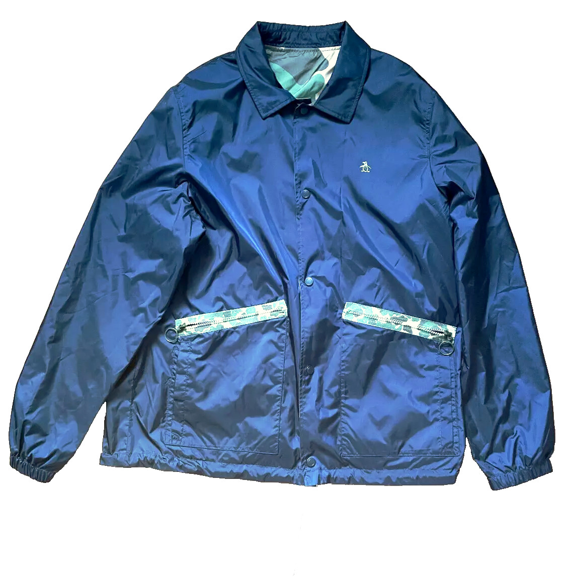 Penguin Munsingwear Coach Jacket Men&apos;s Large Reversible Camouflage Windbreaker