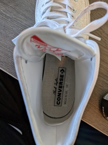 Converse Chuck Taylor RARE Vintage 162472C  Canvas  White Textured. Mens8 Wms10 - Picture 4 of 12