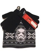 Disney Star Wars Boys' Beanie Gloves Set NEW Darth Vader Winter One Size B01