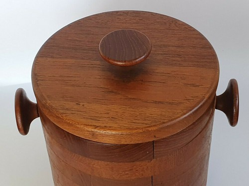 Mid Century Danish Teak Ice Bucket with Tongs - Foto 6 di 8