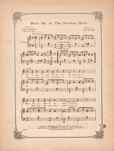 Ted Snyder "PASSING SHOW OF 1917" Sam M. Lewis / Harry Fox 1917 Sheet Music - 第 2/3 張圖片