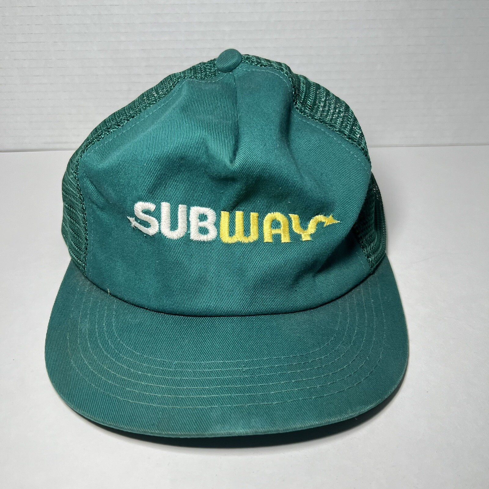 Vintage Subway Sandwich Mesh Trucker Snapback Hat Cap Green