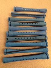Unbranded Lot Of 10 Blue Plastic 3 1/4" Stretch Band Perm Rods. 51.1