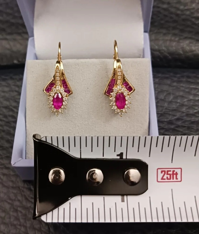 14Kt Gold Over Silver Lab Created Ruby Gemstone M… - image 10