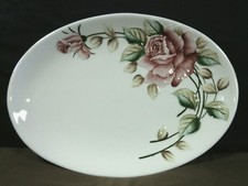 Antique Fine Porcelain Hand Painted 14 3/8"Large Pink Rose Embossed 965 Platter 