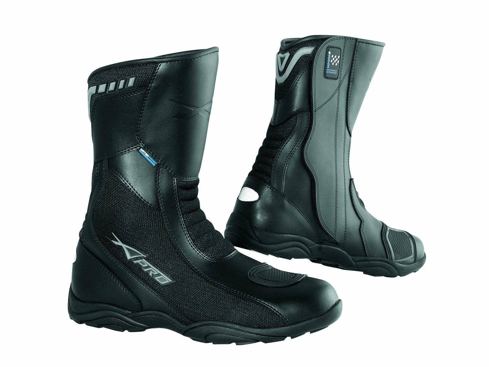 Waterproof Breathable Boots Touring Sports Motorcycle Motorbike Leather Black 39
