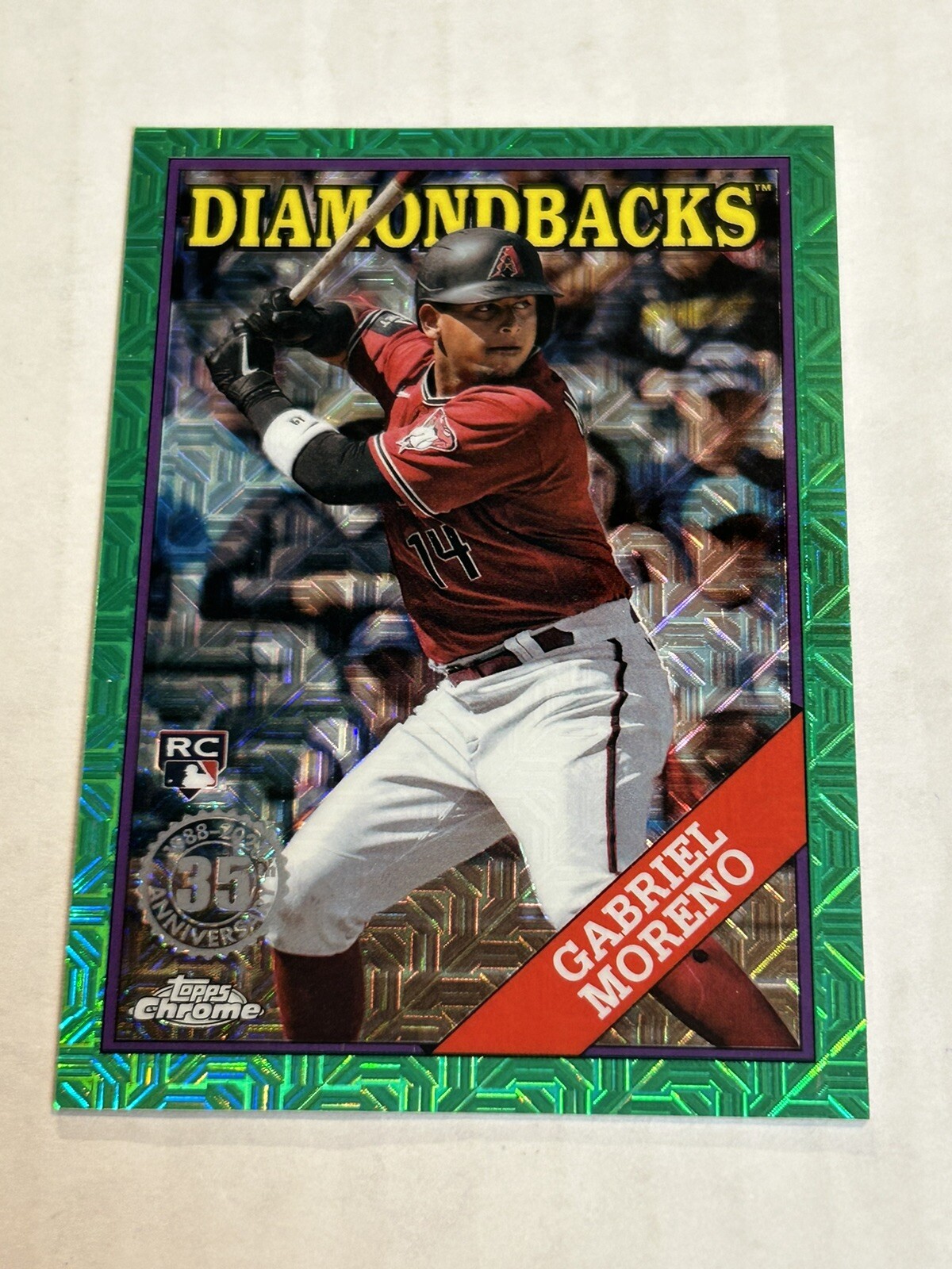 2023 TOPPS UPDATE GABRIEL MORENO 80/99 SILVER PACK GREEN REFRACTOR ROOKIE SP