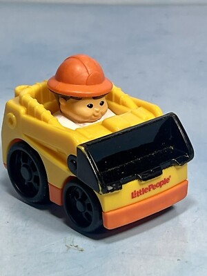 Fisher Price Little People Wheelies Vehicle Car Construction worker bulldozer