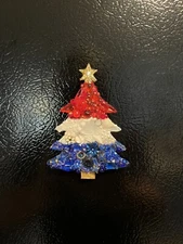 Handmade Americana Christmas Tree Refrigerator Magnet By Artist RosieNo