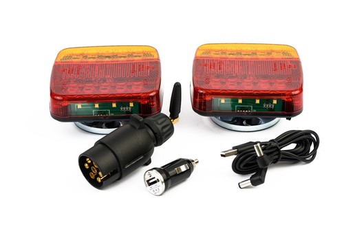 Led Rear Tail Lights Wireless & Magnet E11 12v Trailer Caravan 5 Functions - Picture 4 of 12