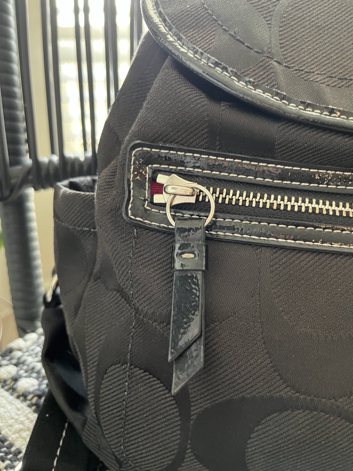 Coach Black Kyra Signature Daisy Canvas Backpack Pur… Gem