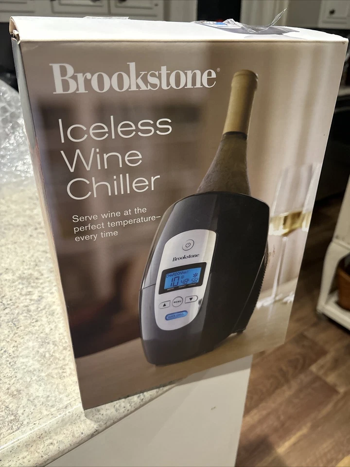 Nuevo cubo enfriador de vino Brookstone sin hielo enfriamiento rápido programable Foto 3 de 4