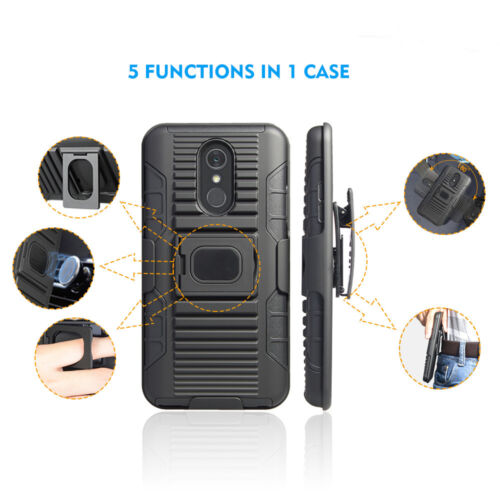 Custodia telefono anello magnetico per LG Stylo 4, 5/Q stilo cavalletto clip cintura fondina - Foto 3 di 9