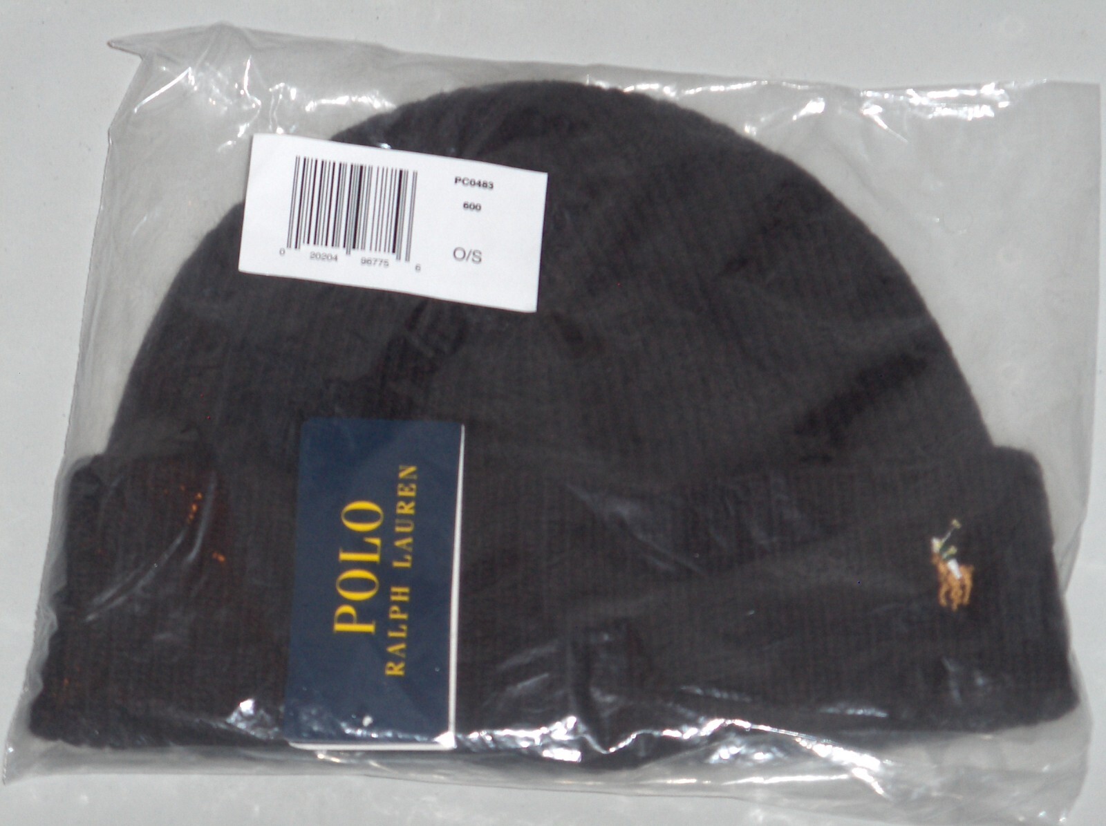 Cappello uomo POLO RALPH LAUREN lana costine maglia pony beanie berretto sci HEATHER WINE nuovo con etichette