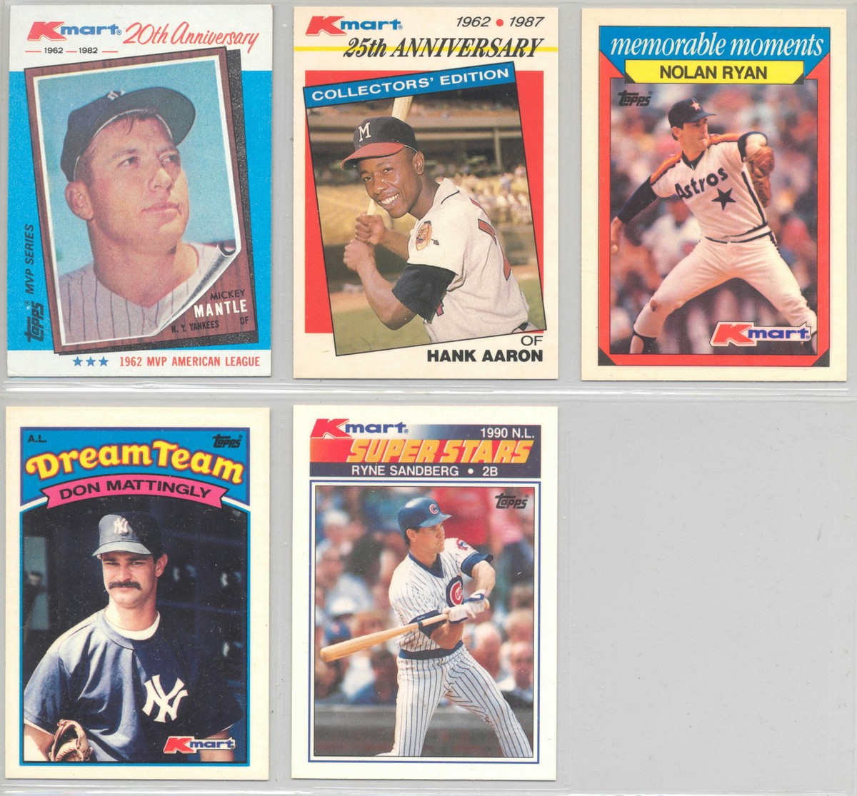 1982,1987,1988,1989,1990 K-Mart Baseball Cards #1-44 You