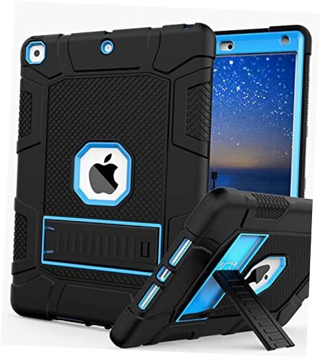 Protective Black and Blue Case for iPad 7th, 8th, 9th Gen-image