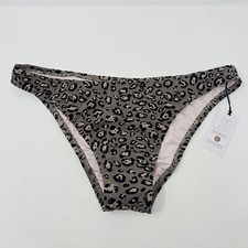 Shade  Shore Womens L Jacquard Textured High Leg Extra Cheeky Bikini Bottom 296