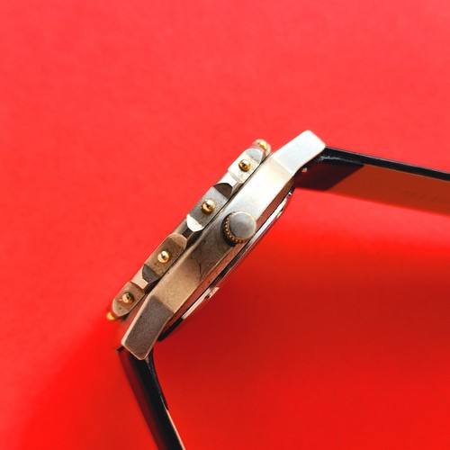Armitron GMT Watch Rare White Calandar Dial Retro Bezel Black Leather 4P40 - Picture 4 of 6