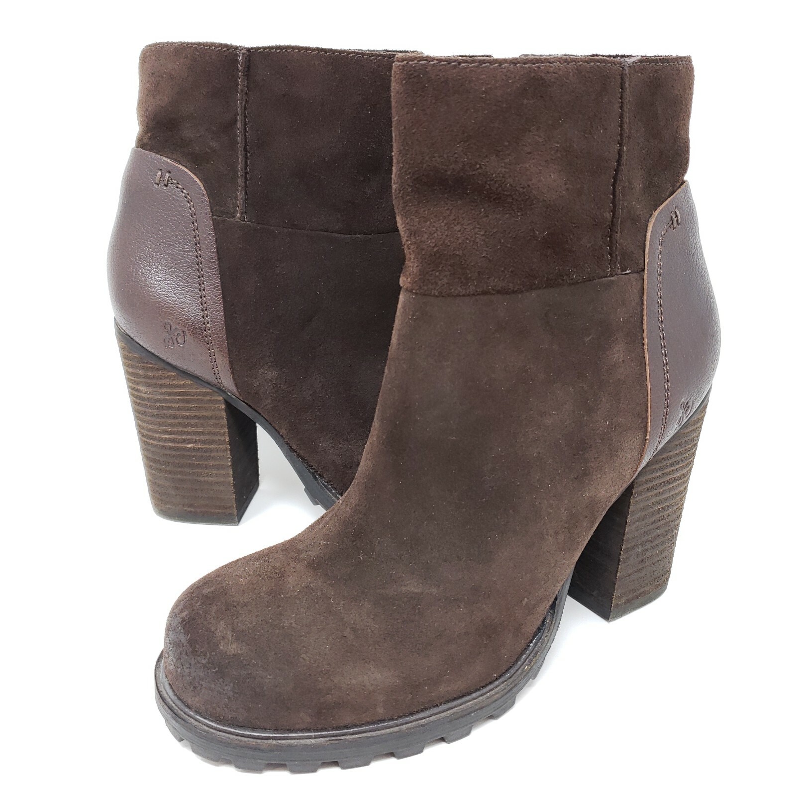 Brown Suede Chic Chunky Booties | eBay