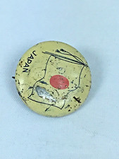 Vintage Pin Back Button Japan Flag