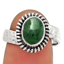 Natural Green Aventurine 925 Sterling Silver Ring s.8 Jewelry R-1279