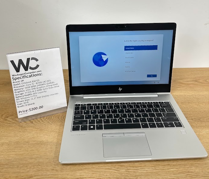 HP Elitebook 830 G5 Core i5 8250U, 16GB DDR4, UHD Graphics, 512GB