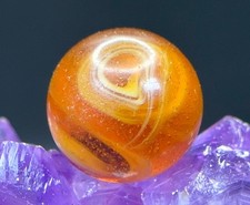 Sweet Vintage M.F. Christensen 9-Tail Slag Marble - Amber - .65" Very Good 