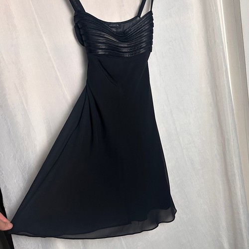 Vintage Jones New York Babydoll Chemise Sheer Black Satin Slip Night Gown