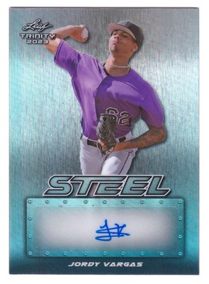 2023 Leaf Trinity Jordy Vargas Auto #S-JV1 Steel Autographs Refractor #/15