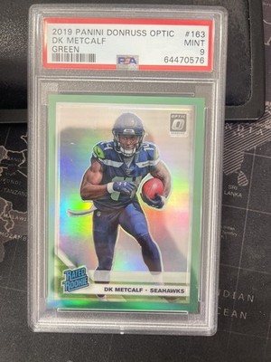 2019 Panini Donruss Optic - Rated Rookie DK Metcalf #163 Green Prizm /5 (RC)