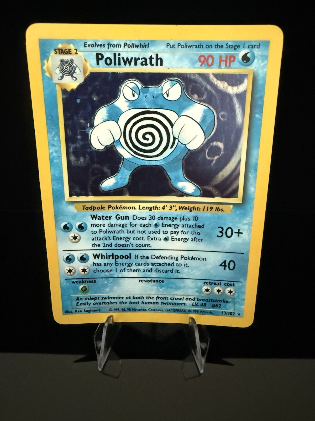Wizards of the Coast Pokemon TCG Base Set Poliwrath 13/102 Holo Rare 1999 EN