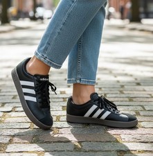 adidas VL Court Base Black White Sneakers Shoes Women's Sz 7.5 ID3715