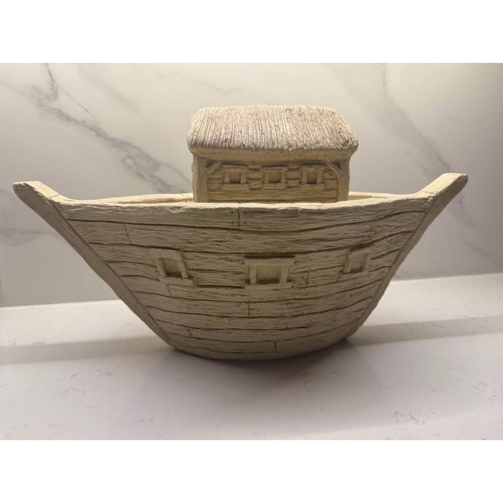 Noah’s Ark 17” Handcrafted Ceramic Plaster Clay Home Decor