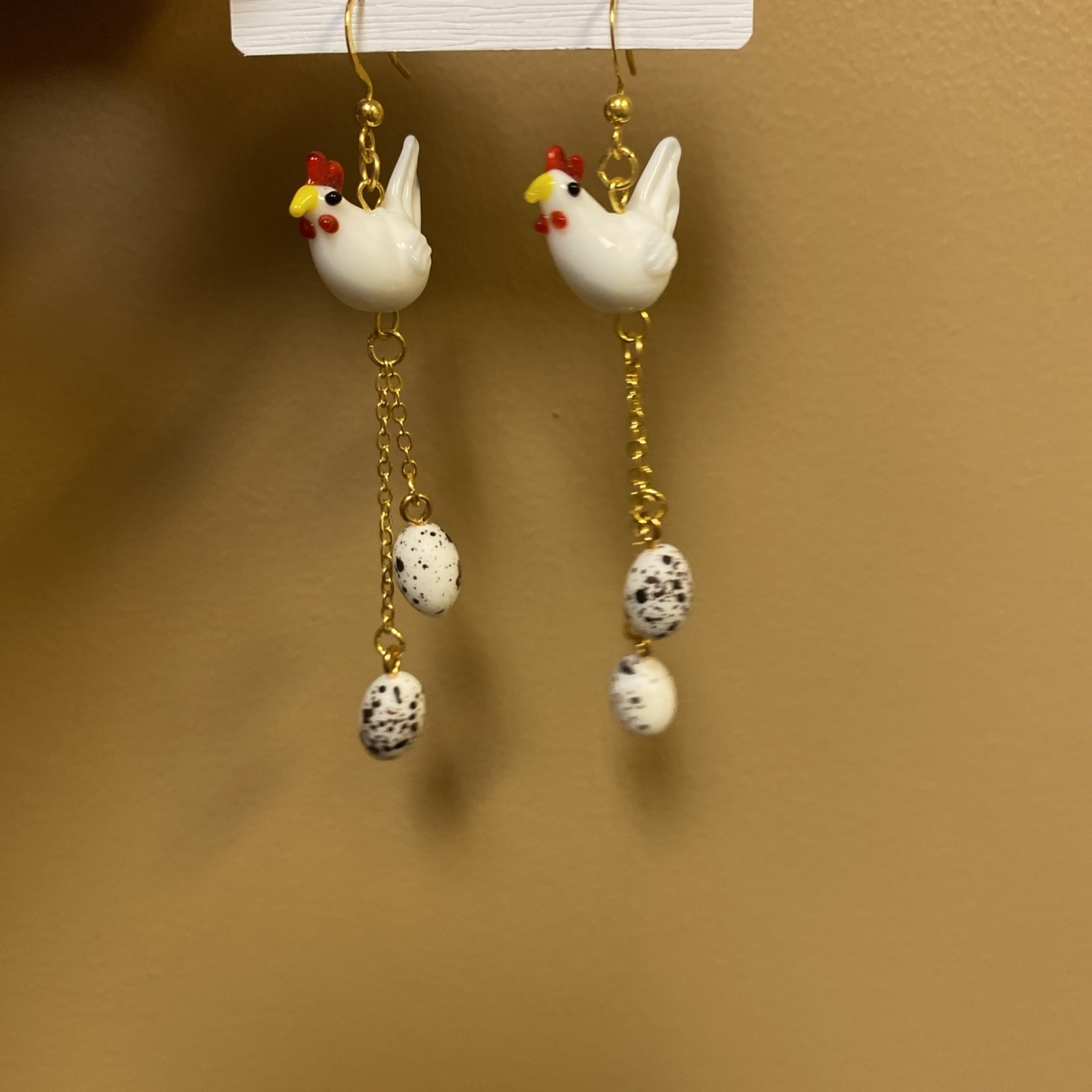 Chicken Hen Quirky Farm Animal Country Accessories Earrings Dangle New 
