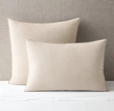 Restoration Hardware Heathered Cotton Cashmere Euro Pillow Sham Sand New