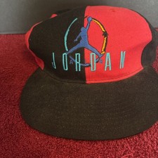 Vintage Nike Air Jordan Snapback Hat Red Blac...