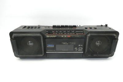 当時物｜SHARP シャープ ステレオダブルカセット QT-Y18-BK レトロ ラジオ・コンポ