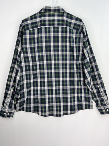 Untuckit Dole Shirt Mens XL Blue Green Plaid Relaxed Fit Button Up Long Sleeves - Picture 7 of 11