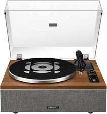 ONE-S Vinyl Record Player with Bluetooth Input/Output, All-In-One Vintage Turnta