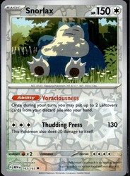 Snorlax 143/165 Scarlet & Violet 151 Reverse Holo